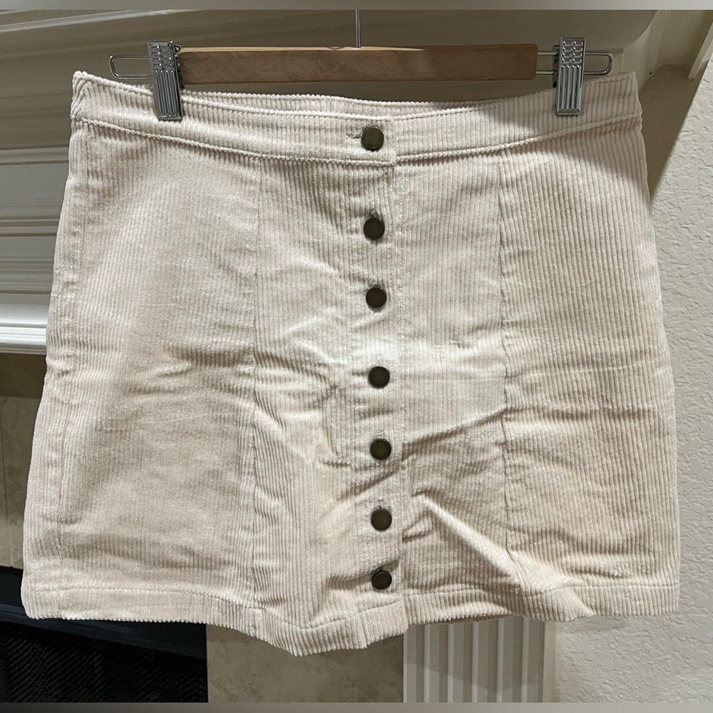 Corduroy Button Skirt